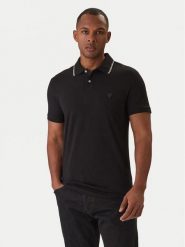 Guess Polo M6RP66 J1314 Czarny Regular Fit. Czarne koszulki polo Guess, l, z aplikacjami, z syntetyku, bez kołnierzyka, bez ramiączek. Za 269.99 zł.
