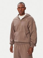 Adidas Bluza Kit Small Logo Full-Zip Hoodie KW2322 Beżowy Regular Fit. Brązowe bluzy Adidas, m, bez wzorów, z bawełny, bez kaptura. Za 299.99 zł.