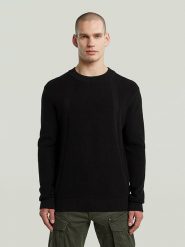 G-Star Sweter w kolorze czarnym rozmiar: L. Czarne swetry nierozpinane G-Star, l, bez wzorów, z bawełny, bez kołnierzyka, bez ramiączek. Za 169.63 zł.