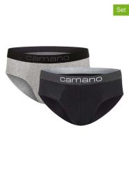 Camano Slipy (2 pary) w kolorze czarno-szarym rozmiar: S. Czarne slipki camano, s, bez wzorów. Za 43.99 zł.