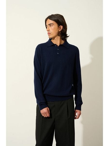 AUTHENTIC CASHMERE Kaszmirowy sweter "Charvet" w kolorze granatowym rozmiar: M. Niebieskie swetry nierozpinane AUTHENTIC CASHMERE, na lato, m, bez wzorów, z kaszmiru, bez kołnierzyka, bez ramiączek. Za 369.99 zł.