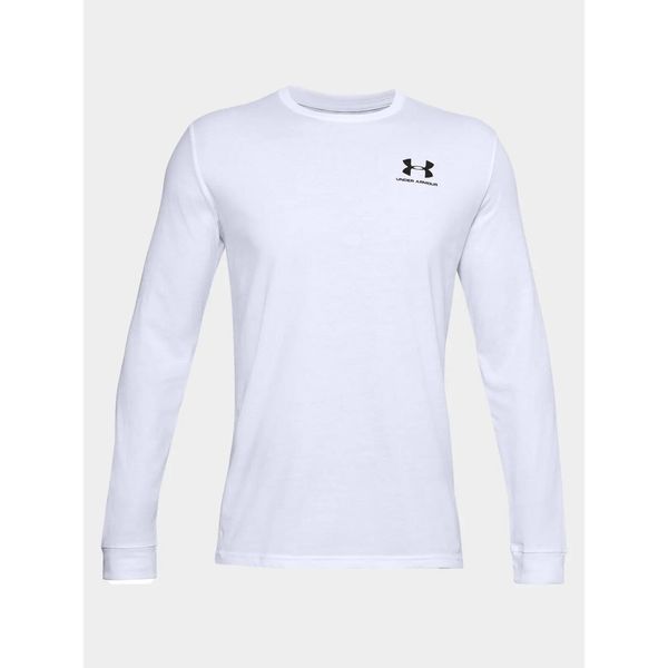Koszulka longsleeve fitness męska UNDER ARMOUR z długim rękawem. Białe bluzy Under Armour, m, bez wzorów, bez kaptura. Za 97.73 zł.