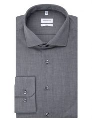 Seidensticker Koszula - Slim fit - w kolorze antracytowym rozmiar: 38. Czarne koszule Seidensticker, bez wzorów, z bawełny, bez kołnierzyka, bez ramiączek. Za 123.82 zł.