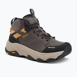 Buty trekkingowe męskie Teva Grandview Max GTX. Szare buty trekkingowe Teva, bez wzorów, bez zapięcia. Za 699.99 zł.