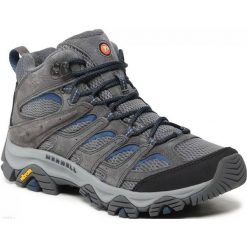 Buty Trekkingowe Męskie Merrell Moab 3 Mid. Szare trekkingi Merrell, bez wzorów, bez zapięcia. Za 479.00 zł.