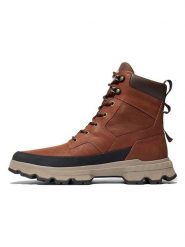 Timberland Skórzane kozaki zimowe "TBL Orig Ultra" w kolorze ciemnobrązowym rozmiar: 42. Brązowe kozaki Timberland, na zimę, bez wzorów, z materiału, bez obcasa, bez zapięcia. Za 505.13 zł.