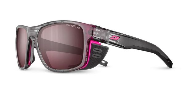 Okulary z polaryzacją Julbo Shield M - SP Polarized 3 HD - grey tranlu/pink. Czerwone okulary przeciwsłoneczne JULBO. Za 681.99 zł.