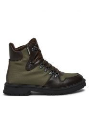 Tommy Hilfiger Trzewiki Hilfiger Warm Cordura Mix Boot FM0FM05180 Zielony. Zielone botki sznurowane Tommy Hilfiger, bez wzorów, ze skóry, bez obcasa, bez zapięcia. Za 899.99 zł.
