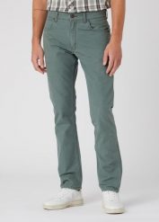 WRANGLER GREENSBORO MĘSKIE SPODNIE MATERIAŁOWE THYME W15QDRG37 112334234. Spodnie materiałowe Wrangler, l, bez wzorów, z materiału. Za 239.99 zł.