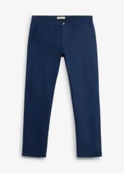 Spodnie chinosy relaxed fit ze stretchem, z bawełny organicznej, straight. Czarne eleganckie spodnie bonprix, m, z bawełny. Za 129.99 zł.