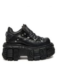 NEW ROCK Sneakersy M-TANK120NSHLACE-S1 Czarny. Czarne buty sportowe casual NEW ROCK, bez wzorów, ze skóry, bez zapięcia. Za 989.99 zł.