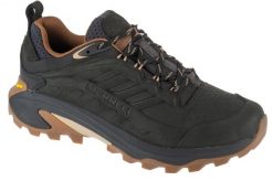 Buty trekkingowe męskie, Moab Speed 2 Ltr Wp. Czarne trekkingi Merrell, bez wzorów, z materiału, przed kostkę, bez zapięcia. Za 599.00 zł.