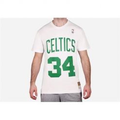 Koszulka sportowa męska Mitchell & Ness BNN3CW19045BCEWHIT00PPI. Białe t-shirty sportowe Mitchell & Ness, bez wzorów, bez ramiączek. Za 253.00 zł.