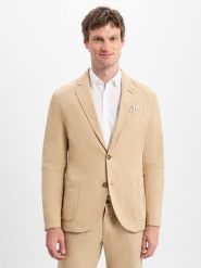 Nils Sundström Kurtka - z zawartością lnu Mężczyźni Modern Fit beżowy, 52. Brązowe kurtki Nils Sundström, m, bez wzorów, bez kaptura. Za 449.95 zł.