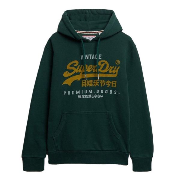 Bluza z kapturem Superdry Vintage Logo Duo Classic. Zielone bluzy z kapturem Superdry, xl, bez wzorów, z bawełny, z kapturem. Za 363.50 zł.