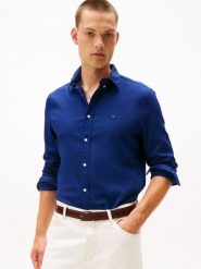 Tommy Hilfiger koszula casual Mężczyźni Slim Fit Bawełna niebieski, XXL. Niebieskie koszule Tommy Hilfiger, m, bez wzorów, z bawełny, bez kołnierzyka, bez ramiączek. Za 299.95 zł.