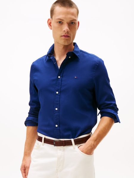 Tommy Hilfiger koszula casual Mężczyźni Slim Fit Bawełna niebieski, XXL. Niebieskie koszule Tommy Hilfiger, m, bez wzorów, z bawełny, bez kołnierzyka, bez ramiączek. Za 299.95 zł.