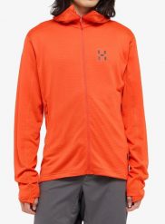 Bluza z kapturem męska Haglofs L.I.M Mid Multi II Hood. Czerwone bluzy z kapturem Haglöfs, l, bez wzorów, z materiału, z kapturem. Za 472.75 zł.