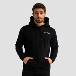 Bluza męska fitness z kapturem regular czarna Limitless. Czarne bluzy z kapturem GYMBEAM, l, bez wzorów, z bawełny, z kapturem. Za 112.90 zł.