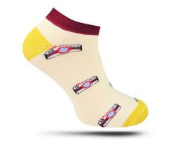 Skarpetki, Stopki, Żółte w Aparaty Fotograficzne, Retro, Casualowe, Krótkie -EM Men's Accessori. Żółte skarpety Em men's accessories, bez wzorów, z bawełny. Za 19.99 zł.