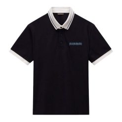 Koszulka polo męska Napapijri E-Zeri. Czarne koszulki polo sportowe Napapijri, m, bez wzorów, bez kołnierzyka, bez ramiączek. Za 189.99 zł.