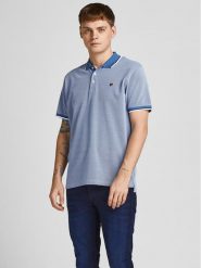 Jack&Jones Polo Bluwin 12169064 Niebieski Regular Fit. Niebieskie koszulki polo Jack&Jones, m, bez wzorów, z bawełny, bez kołnierzyka, bez ramiączek. Za 79.99 zł.