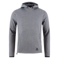 Bluza z kapturem do biegania męska Odlo Active 365 knit hoody. Szare bluzy z kapturem ODLO, m, bez wzorów, z kapturem. W wyprzedaży za 382.25 zł.