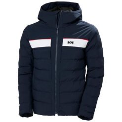 Kurtka z kapturem Helly Hansen Bossanova. Niebieskie kurtki narciarskie i snowboardowe Helly Hansen, m, bez wzorów, z puchu, narciarskie. Za 1,388.55 zł.