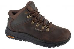 Buty trekkingowe męskie, Slip-Ins: Meroe - Pikeman. Brązowe buty turystyczne Skechers, bez wzorów, z materiału, bez zapięcia, trekkingowe. Za 399.99 zł.
