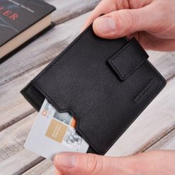 Portfel Męski Skórzany Brødrene G-109 Czarny. Czarne portfele Brødrene, bez wzorów, ze skóry. Za 49.00 zł.
