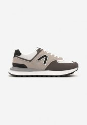 Szare Sznurowane Buty Sportowe Sneakersy na Płaskiej Podeszwie z Ozdobną Naszywką Tiresi. Szare buty sportowe casual Born2be, z aplikacjami, z jeansu, bez zapięcia. W wyprzedaży za 103.99 zł.