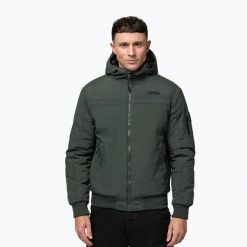 Kurtka zimowa męska Pitbull Balboa 2 Hooded. Zielone kurtki PITBULL, na zimę, m, bez wzorów, z materiału, bez kaptura. Za 329.99 zł.