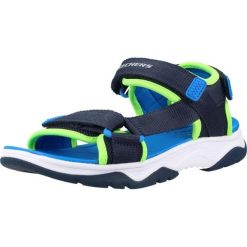 Sandały SKECHERS 407013L Niebieski. Niebieskie sandały Skechers, z tkaniny, bez zapięcia. Za 170.99 zł.
