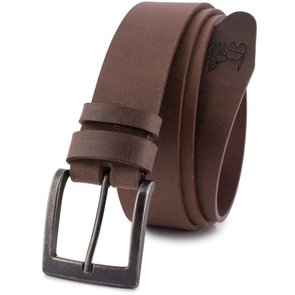 Pasek skórzany BELTIMORE r.90-105 cm E43 brązowy. Brązowe paski bez wzorów. Za 59.90 zł.