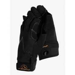 Rękawiczki via ferrata La Sportiva Ferrata Gloves. Czarne rękawiczki La Sportiva, bez wzorów. Za 135.39 zł.