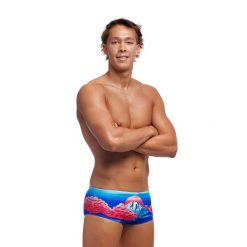 Bokserki pływackie męskie Funky Trunks Sidewinder Trunks. Niebieskie odzież kąpielowa Funky Trunks, m, bez wzorów, sportowe. Za 129.99 zł.