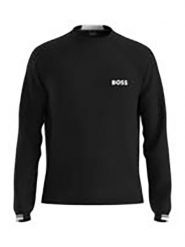 Hugo Boss Sweter w kolorze czarnym rozmiar: S. Czarne swetry nierozpinane HUGO BOSS, s, bez wzorów, z bawełny, bez kołnierzyka, bez ramiączek. Za 382.99 zł.