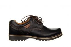 Półbuty Bayla-081 858 Juma Czarna II AX 081118, Czarny, Skóra naturalna - 45. Czarne eleganckie półbuty Bayla, bez wzorów, z materiału, bez obcasa, bez zapięcia. W wyprzedaży za 242.10 zł.