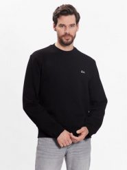 Lacoste Bluza SH9608 Czarny Regular Fit. Czarne bluzy LACOSTE, m, bez wzorów, z bawełny, bez kaptura. Za 509.99 zł.