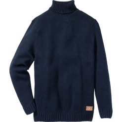 Sweter z golfem Regular Fit bonprix ciemnoniebieski melanż. Golfy marki bonprix. Za 44.99 zł.