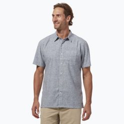 Koszula męska Royal Robbins Hempline. Niebieskie koszule ROYAL ROBBINS, m, bez wzorów, bez kołnierzyka, bez ramiączek. Za 239.99 zł.