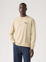 Levi's Sweter w kolorze beżowym rozmiar: L. Brązowe swetry nierozpinane Levi's®, l, bez wzorów, z bawełny, bez kołnierzyka, bez ramiączek. Za 87.40 zł.