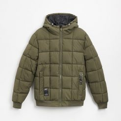 Pikowana kurtka z lekkim wypełnieniem khaki - Khaki. Brązowe kurtki House, l, bez wzorów, bez kaptura. W wyprzedaży za 119.99 zł.