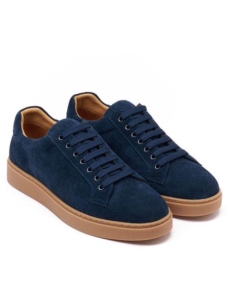 British Passport Skórzane sneakersy w kolorze granatowym rozmiar: 42. Niebieskie buty sportowe casual British Passport, bez wzorów, bez zapięcia. Za 346.99 zł.