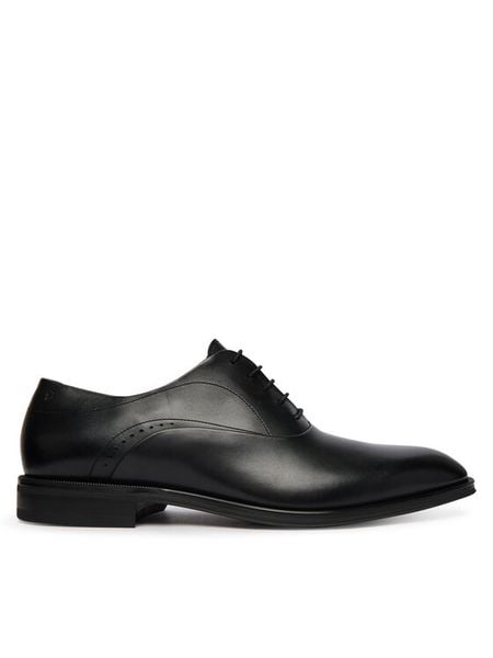 BOSS Półbuty Derrek 50562399 Czarny. Czarne eleganckie półbuty Boss, bez wzorów, ze skóry, bez obcasa, bez zapięcia. Za 1,489.00 zł.