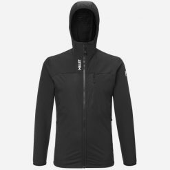 Kurtka hybrydowa męska Millet Seneca Hybrid Hoodie Softshell. Czarne kurtki Millet, l, bez wzorów, z materiału, bez kaptura. Za 1,059.00 zł.
