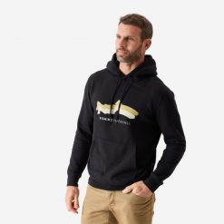 Bluza wędkarska z kapturem Caperlan. Czarne bluzy CAPERLAN, l, bez wzorów, z bawełny, z kapturem. Za 129.99 zł.