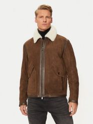 Boss Kurtka skórzana C-Montel 50524458 Brązowy Regular Fit. Brązowe kurtki Boss, m, bez wzorów, ze skóry, bez kaptura. Za 2,039.00 zł.