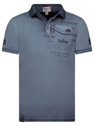 Geographical Norway Koszulka polo "Keony" w kolorze granatowym rozmiar: M. Niebieskie koszulki polo sportowe Geographical Norway, m, bez wzorów, z bawełny, bez kołnierzyka, bez ramiączek. Za 83.62 zł.