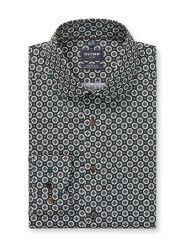 OLYMP Koszula "Luxor" - Modern fit - w kolorze biało-zielonym rozmiar: 43. Białe koszule Olymp, bez wzorów, z bawełny, bez kołnierzyka, bez ramiączek. Za 130.81 zł.